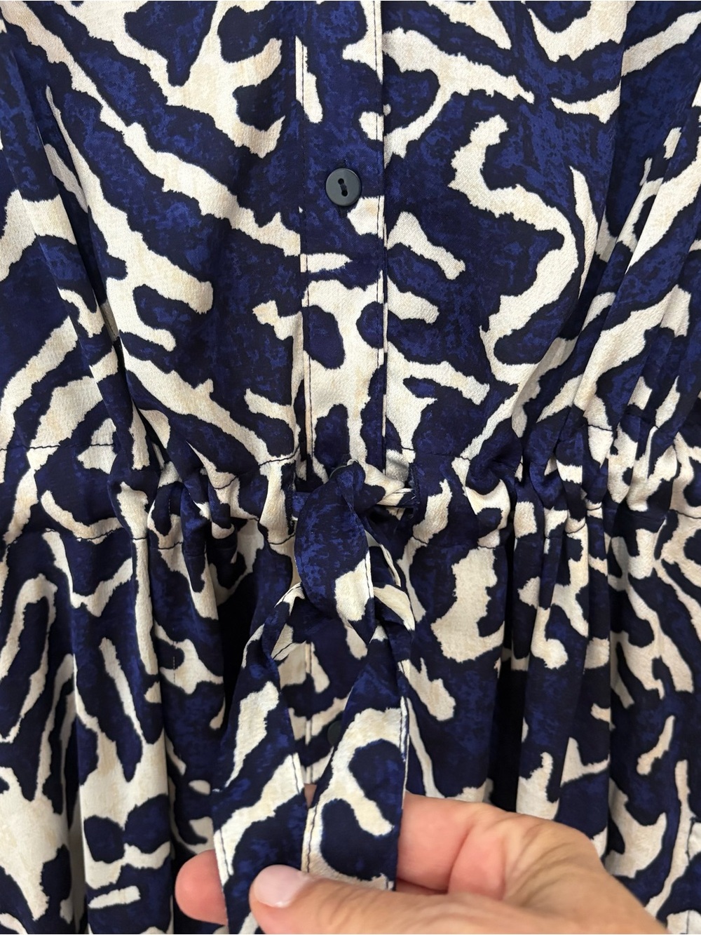 NIC+ZOE Blue and White Printed Midi Shirt Dress - Picture 8 of 8